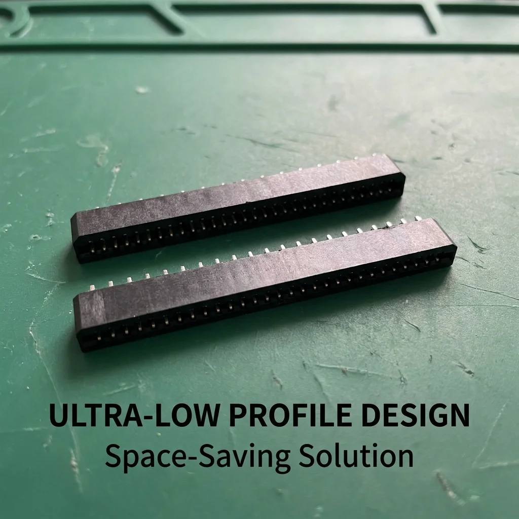 Printed board connector: 25-pin socket, spacing of 2.54 mm, perforated, gold black.
