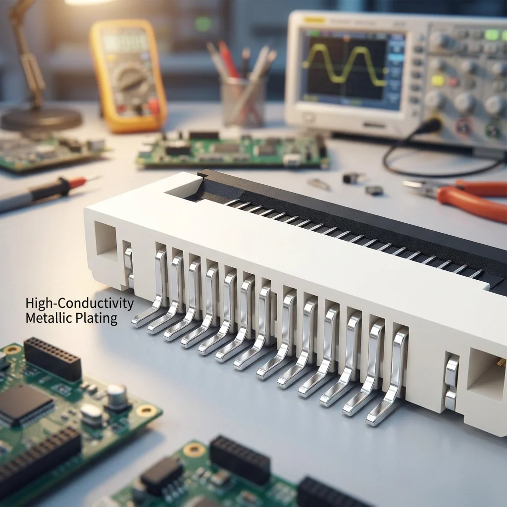 FPC connector with spacing of 0.5 mm/1.0 mm, retractable, top/bottom contact, FFC flat cable socket.