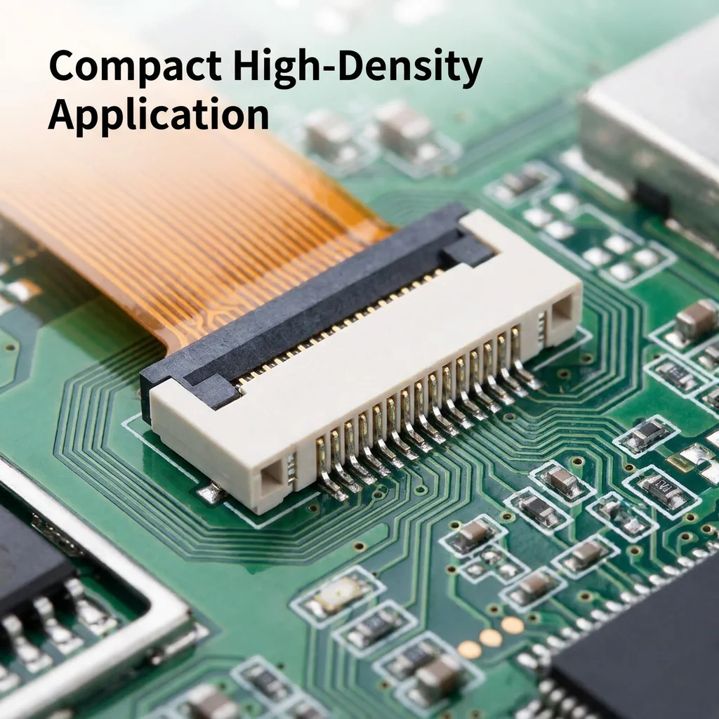 FPC connector with spacing of 0.5 mm/1.0 mm, retractable, top/bottom contact, FFC flat cable socket.